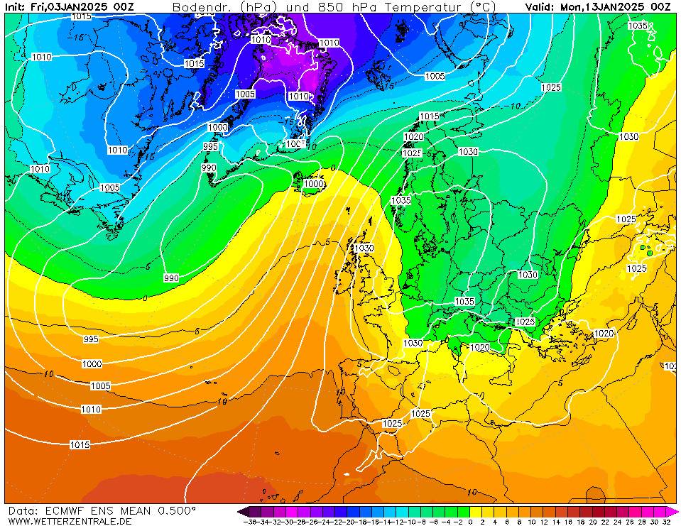 ECMWF medio (ENS) per il 13 Gennaio 2025