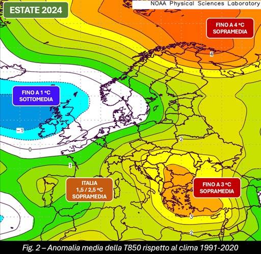 Anomalia media della t850 estate 2024