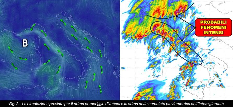 Circolazione e piogge attese per il 23 settembre 2024