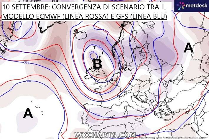 Convergenza di scenario tra i modelli gfs ed ecmwf per il 10 settembre