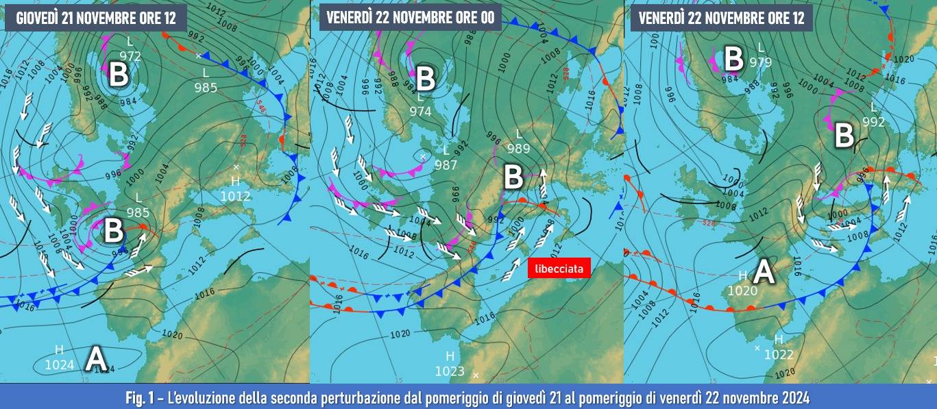 Evoluzione attesa per il 21-22 novembre 2024