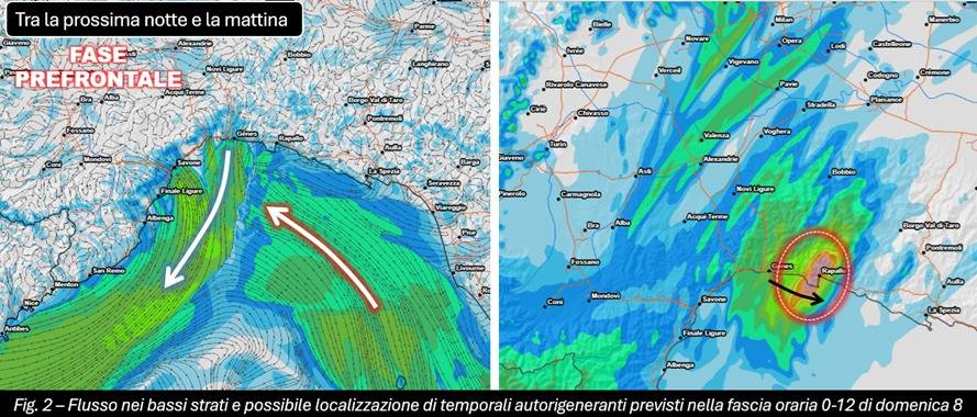 Flusso bassi strati attesi in Liguria