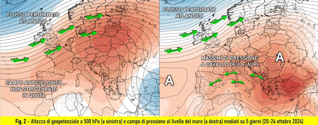 Mappa media attesa per i giorni 20-24 Ottobre 2024