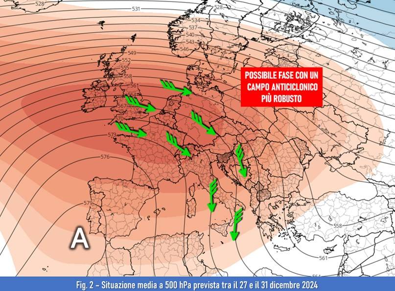 Mappa media attesa per il 27-31 dicembre 2024