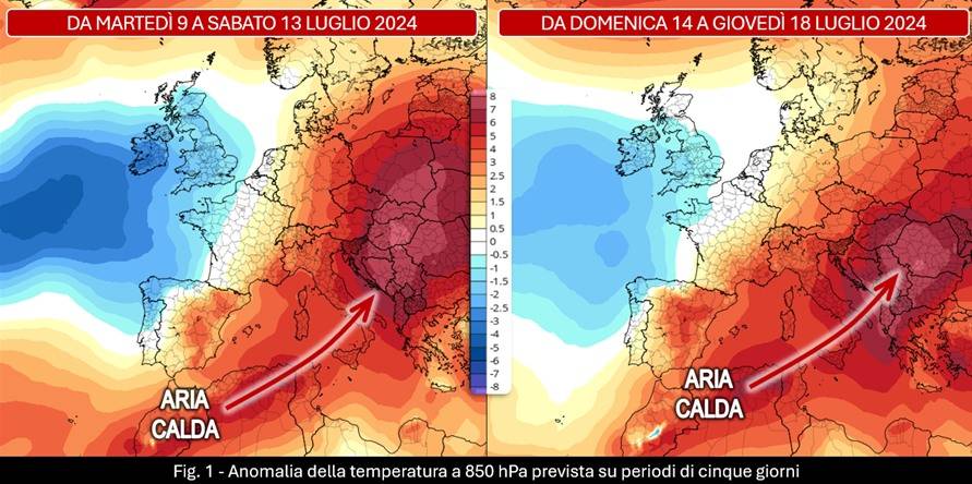 Anomalie attese tra il 9 e il 18 luglio 2024