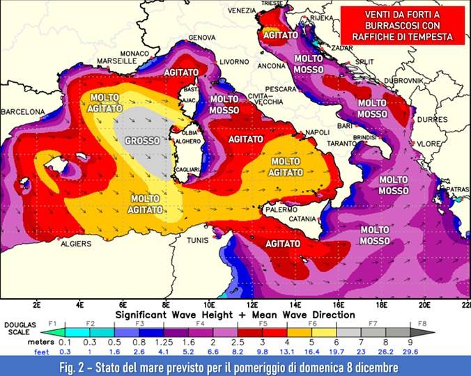 Mare previsto per l'8 dicembre