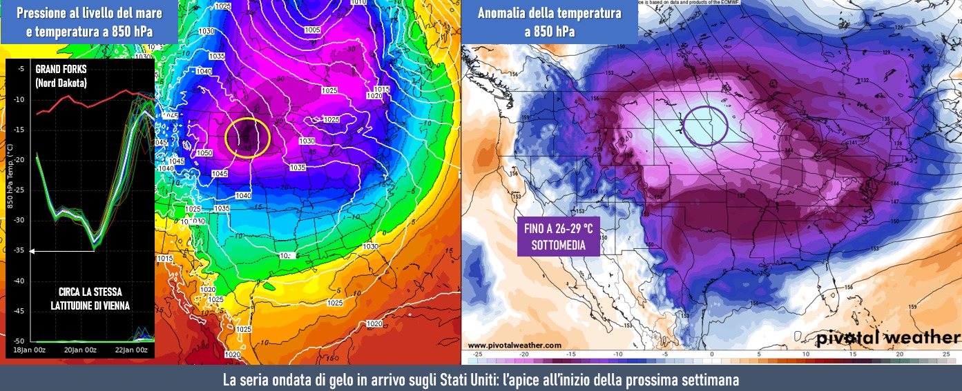 La forte ondata di gelo attesa negli USA