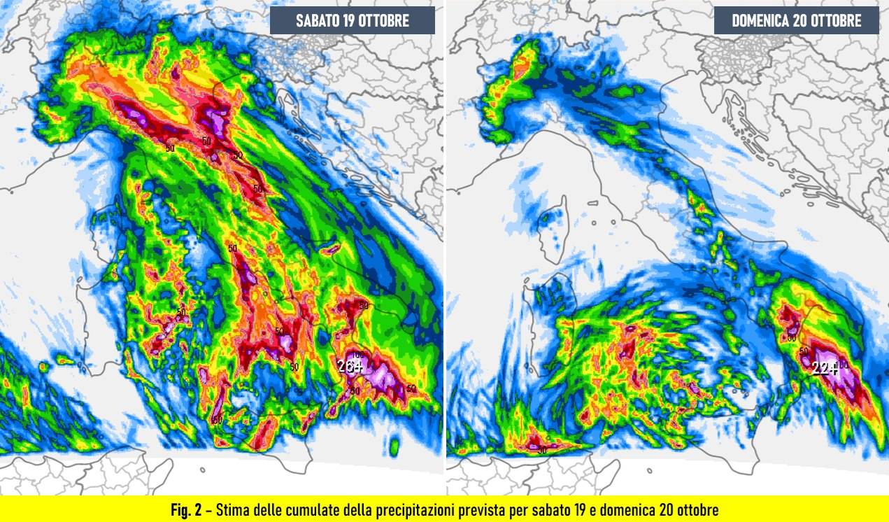 Piogge attese per il 19-20 ottobre 2024