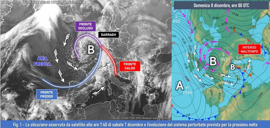 Satellite del 7 dicembre 2024 ed evoluzione attesa