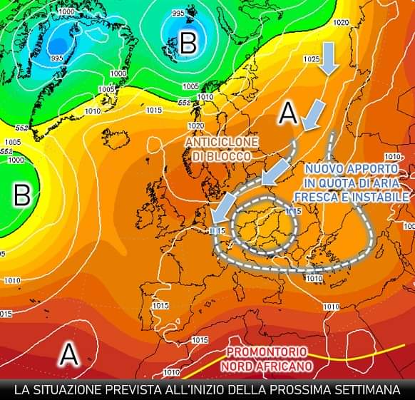 La situazione attesa per la prossima settimana