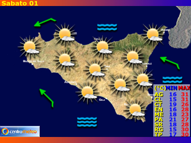 Le previsioni meteo per la Sicilia