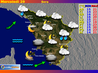 Previsioni del Tempo Toscana, mappa 1